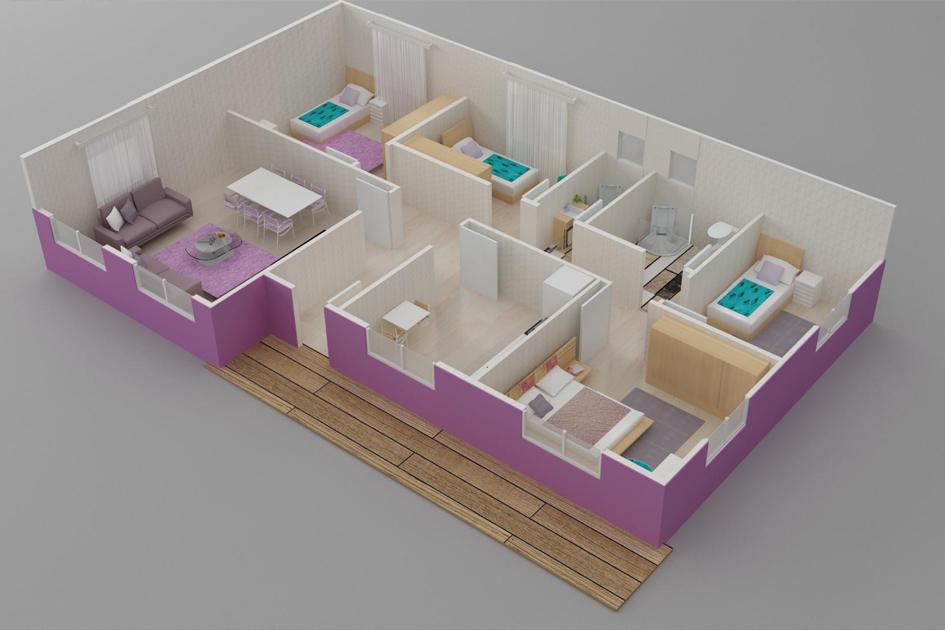 3+1 prefabrik ev planları ve mimari çözümler – Şen Evim Prefabrik ile tasarlayın.