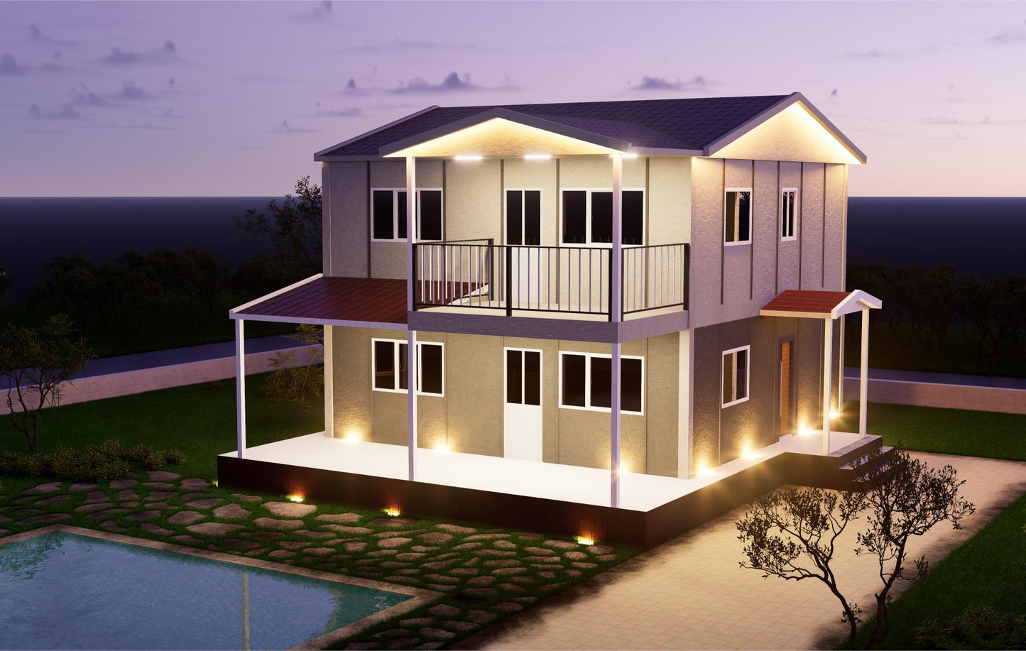 3+1 oda planlı prefabrik ev modeli – Şen Evim Prefabrik ile aile konforu.