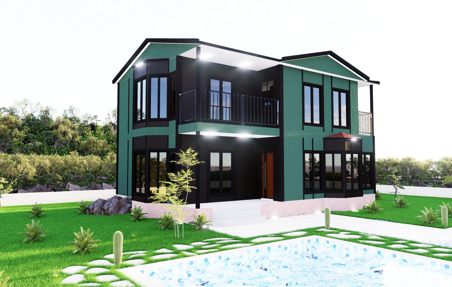 Şık iç mekan tasarımlı prefabrik ev örneği – Şen Evim Prefabrik tarafından tasarlandı.